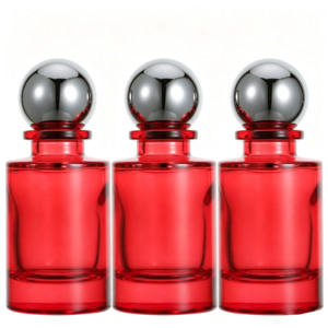 Luxury Custom-designed 30ml 50ml 100ml Perfume Bottles with Cylindrical <b>Silver</b> Caps Refillable Glass Perfume Bottles with Box - Product Image 5