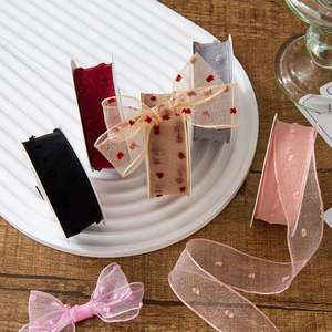 Nouveau ruban en polyester transparent à pois en polaire de 2,5 cm pour la confection de nœuds, chapeaux de paille, accessoires pour cheveux, coiffes, Saint-Valentin, mariage - Product Image 2