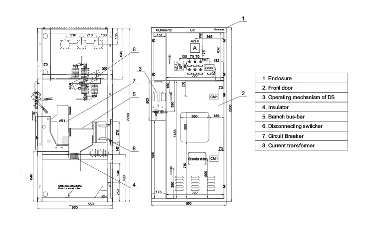 Xgn66-12 3.6kv 7.2kv 11kv High Voltage Ring Main Unit Indoor Fixed Type Switchgear Panelboard