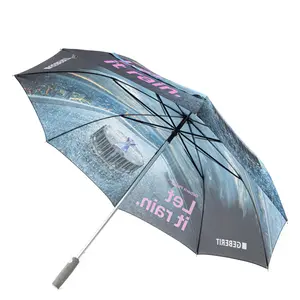 大尺寸双人豪华雨伞礼品定制设计师标志全印29英寸高尔夫棒伞