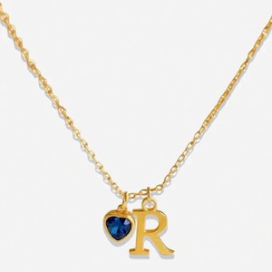 Collier personnalisé avec pendentif en forme de <span class=keywords><strong>c</strong></span>œur en pierre de naissance plaqué or en acier inoxydable avec initiale alphabétique <span class=keywords><strong>pour</strong></span> femmes - Product Image 6