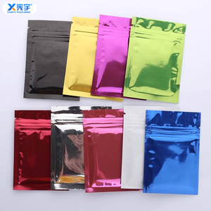Sacs refermables en aluminium colorés avec logo personnalisé, noir, <span class=keywords><strong>blanc</strong></span>, rouge, vert, <span class=keywords><strong>bleu</strong></span>, sacs en plastique Mylar pour en-cas, biscuits, noix, café, thé - Product Image 4