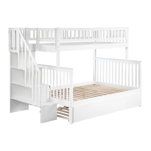 Litera <span class=keywords><strong>de</strong></span> <span class=keywords><strong>escalera</strong></span> <span class=keywords><strong>de</strong></span> madera resistente con cama inferior Litera nido Litera versátil con escaleras integradas con librería oculta - Product Image 2