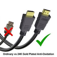 Câble HDMI haute vitesse 4K 60Hz 18Gbps HDCP 2.2 ARC plaqué or, cordon vidéo pour téléviseur, projecteur, moniteur de jeu