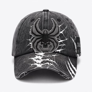 Gorra de Béisbol Vintage con Logotipo Personalizado, 6 Paneles, Efecto Desgastado, Apliques Deshilachados, Bordado Chenille Lateral, Proveedor de Gorras - Product Image 2
