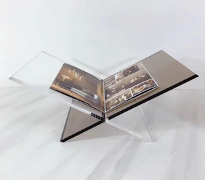 Nhà máy tùy chỉnh bán buôn Acrylic hiển thị đứng Brochure chủ đứng bookrack hiển thị Tạp Chí giá lucite Vàng rõ ràng - Product Image 6