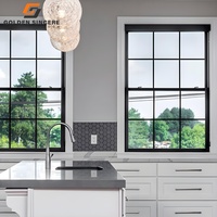 Ventanas correderas de doble colgado esmaltadas de aluminio blanco moderno GS para casa