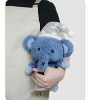 Jouet éléphant en peluche bleu mignon avec tissu doux, poupée en peluche légère pour enfants et cadeau