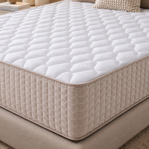 Matelas hybride à ressorts ensachés Queen King Size en boîte avec housse en polyester tricoté - Product Image 1