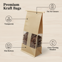 Sacs en papier kraft biodégradable de qualité alimentaire pour l'emballage du pain tranché. Convient pour le petit-déjeuner, le déjeuner et les produits de boulangerie.