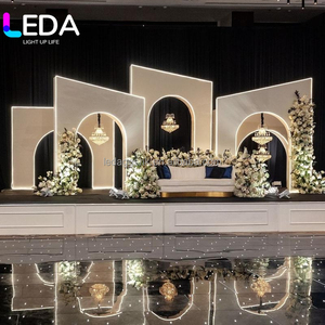 LEDA Simple Design Led Light <b>Backdrops</b> Arch White Acrylic Pvc <b>Backdrop</b> For Wedding Event Stage Light <b>Backdrop</b> - Product Image 1