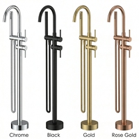 Robinet de luxe pour hôtel, mitigeur eau chaude et froide à jet de pluie, avec cartouche céramique, pour baignoire autoportante, en acier inoxydable 304
