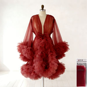 Vestido <span class=keywords><strong>de</strong></span> <span class=keywords><strong>Maternidad</strong></span> Térmico <span class=keywords><strong>de</strong></span> Lujo Romántico y Transpirable con Volantes <span class=keywords><strong>de</strong></span> Tul <span class=keywords><strong>para</strong></span> Prepararse <span class=keywords><strong>para</strong></span> la Boda, Novia y Damas <span class=keywords><strong>de</strong></span> Honor - Product Image 4