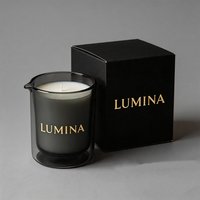 Bougie de massage soufflée à la main avec bec verseur, luxe sur mesure, verre 8oz, verseur d'huile, étiquette privée, boîte personnalisée