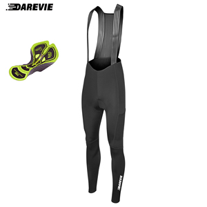 Darevie Breathability Long Cycling Tights Mens Cycling Bib Pants Wear Resisting Black Cargo Cycle Bib Tights