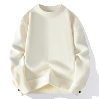 Pull-over en tricot polaire intégré épais et ample pour homme, couleur unie, noir, chaud, inspiré de Noël, unisexe