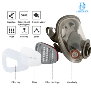 Masques à gaz de survie, respirateur chimique intégral réutilisable avec filtre remplaçable <span class=keywords><strong>pour</strong></span> peinture en aérosol, résine époxy, travaux de ponçage et poussière - Product Image 2