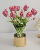 Buket Tulip 3 Tangkai Sentuhan Asli Bunga Artificial Dekorasi Ruang Tamu Pesta Acara Kembali ke Sekolah Hiasan Meja Tulip
