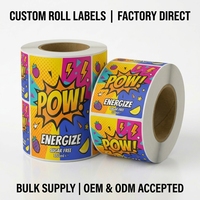 Label Botol Minuman Energi, Stiker Vinyl Tahan Dingin, Tahan Air, Anti Kondensasi Untuk Penandaan Merek Minuman Olahraga