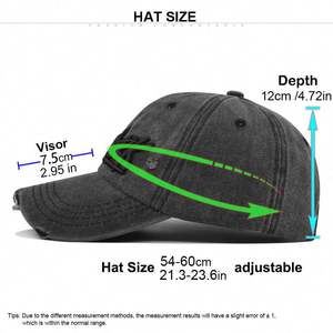 Gorra de béisbol bordada desgastada personalizada al por mayor gorra de papá gorra de béisbol lavada desgastada vaquera deportiva vintage de alta calidad - Product Image 4