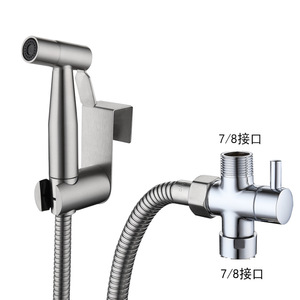 304 Stainless Steel Bidet <b>Spray</b> <b>Set</b> G1 2 Interface Wall Mounted With Flexible Hose And Valve For Toilet Cleaning - Product Image 4