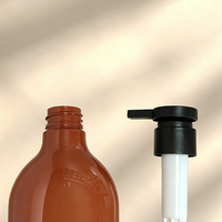Bouteille vide en plastique personnalisée et colorée de 500 ml pour emballage cosmétique, shampoing, après-shampoing, gel douche, lotion, avec pompe