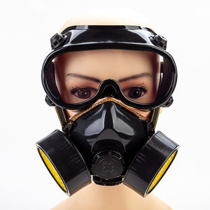 <span class=keywords><strong>Masque</strong></span> respiratoire à double réservoir avec filtre à charbon actif anti-poussière, anti-gaz et chimique réutilisable Np 306 avec lunettes de sécurité - Product Image 2