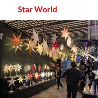 Abat-jour en origami lumineux LED personnalisé, lanternes étoiles en papier indien, fabrication directe, durable, réutilisable, décoration suspendue pour Noël, bar