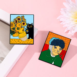 เข็มกลัดเคลือบโลหะสังกะสีรูปแมวสีดำที่ได้รับแรงบันดาลใจจากศิลปะวินเทจทำจากเรซิ่นอีพ็อกซี่สดใสเหมาะสำหรับเป็นของขวัญที่ไม่เหมือนใครสำหรับผู้ชื่นชอบงานศิลปะและคนรักแมว - Product Image 5