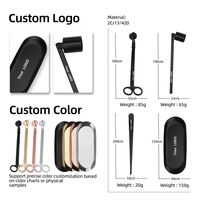 Kit de soin de bougies de luxe DIY en acier inoxydable noir mat, comprenant un coupe-mèche à bord lisse et des accessoires pour bougies (ciseaux domestiques) 1