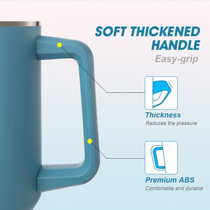 Ly giữ nhiệt 40oz chống rò rỉ tùy chỉnh, kiểu dáng đơn giản, có tay cầm và nắp ống hút - Product Image 4