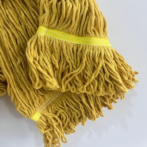 Tête de balai serpillère jaune en polyester et coton, remplacement pour le <span class=keywords><strong>nettoyage</strong></span> commercial des sols, fil épais pour usage intensif, compatible avec les cadres de balai serpillère standard - Product Image 6