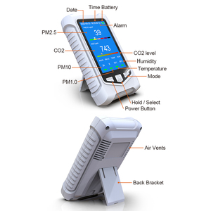 Analyseur de CO2 portable DM126, moniteur de qualité de l'air intérieur, CO2, PM2.5, PM10, PM1.0, température, humidité, écran LCD avec stockage de l'historique - Product Image 1