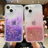 Étuis de téléphone portable en TPU de style Ins, anti-chocs, anti-chute, avec paillettes liquides et sable mouvant, pour 16, y compris la poignée de téléphone