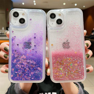 Fundas de Teléfono Móvil de TPU con Purpurina Líquida, Resistentes a Golpes y Caídas, Estilo Ins, para 16, Incluye Soporte para Teléfono - Product Image 4