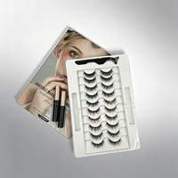 Kit de cils magnétiques et eye-liner sans colle, imperméable, avec 10 faux cils synthétiques et pince à épiler, de notre propre marque
