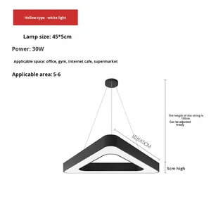 Cá tính sáng tạo sắt <span class=keywords><strong>Led</strong></span> Tam giác đèn chùm Văn phòng Phòng tập thể dục Internet cafe nhà công nghiệp sử dụng kỹ thuật mô hình gió - Product Image 6