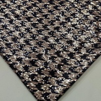 Tissu à paillettes en broderie à motif pied-de-poule RTS 3 mm