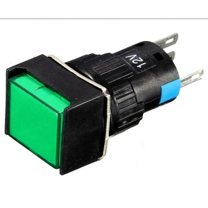 16 mm vuông chiếu sáng kim loại đẩy nút chuyển đổi không thấm nước hoạt động tạm thời 12V Điện áp tối đa 3A tối đa hiện tại 250V Điện áp tối đa - Product Image 3