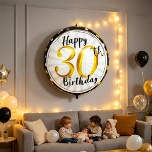 Set di Palloncini Globo per 30° Compleanno 45X53Cm Stampa Festa della Mamma Laurea Capodanno Cinese San Valentino Halloween Ramadan - Product Image 2