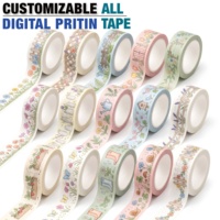 Ruban adhésif washi personnalisé imprimé CMJN, repositionnable, pastel, motif clôture de jardin, pour journalisation, agenda, scrapbooking et loisirs créatifs