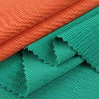 Tissu piqué/mesh classique double tricoté résistant à l'abrasion, 40s, 63% coton, 37% polyester ; Polo printemps/été
