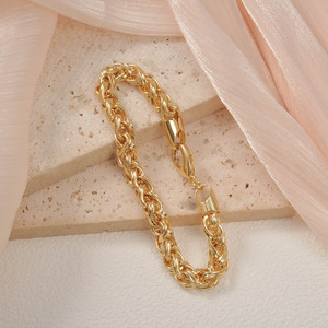 Unisex Geometric Trendy 18K Gold Plated Braided <b>Rope</b> Stackable <b>Bracelet</b> for Anniversary Occasion-Wholesale Luxury Jewelry - Product Image 5