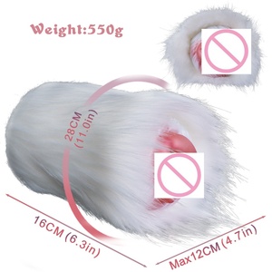 Godet de masturbation en silicone liquide à double orifice pour hommes, avec texture poils de chien et sensation douce - Product Image 3