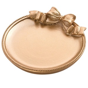 European Style Jewelry Tray 9.5x9.5 Cm <b>Gold</b> Bow Design For Necklace Ring Storage <b>Bedroom</b> Decorative <b>Accessory</b> Organizer - Product Image 5