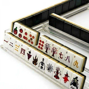 Juego de Mahjong Americano de Lujo en Acrílico para Halloween, con Diseño de Calabaza, Fantasma y Bruja, para Cuatro Jugadores - Product Image 4