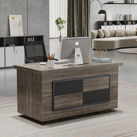 Bureau d'ordinateur en bois Ekintop pour enseignant avec étagère