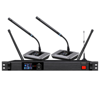 Système de microphone de conférence sans fil numérique UHF 520-930 MHz 6 canaux 2000 ID Portée sans fil 60 m Écran TFT Micro rechargeable