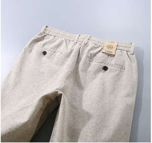 <span class=keywords><strong>Pantalon</strong></span> décontracté d'été en lin teint en fil <span class=keywords><strong>Pantalon</strong></span> droit ample à <span class=keywords><strong>taille</strong></span> élastique pour hommes <span class=keywords><strong>Pantalon</strong></span> en coton et lin respirant <span class=keywords><strong>de</strong></span> <span class=keywords><strong>grande</strong></span> <span class=keywords><strong>taille</strong></span> - Product Image 5