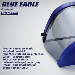 Bán Buôn Đại Bàng Màu Xanh Fca8 Điện Làm Việc Bảo Vệ Mặt Lá Chắn 11cal 16cal Arc-Flash Bảo Vệ Mặt Lá Chắn Với ANSI CE - Product Image 5